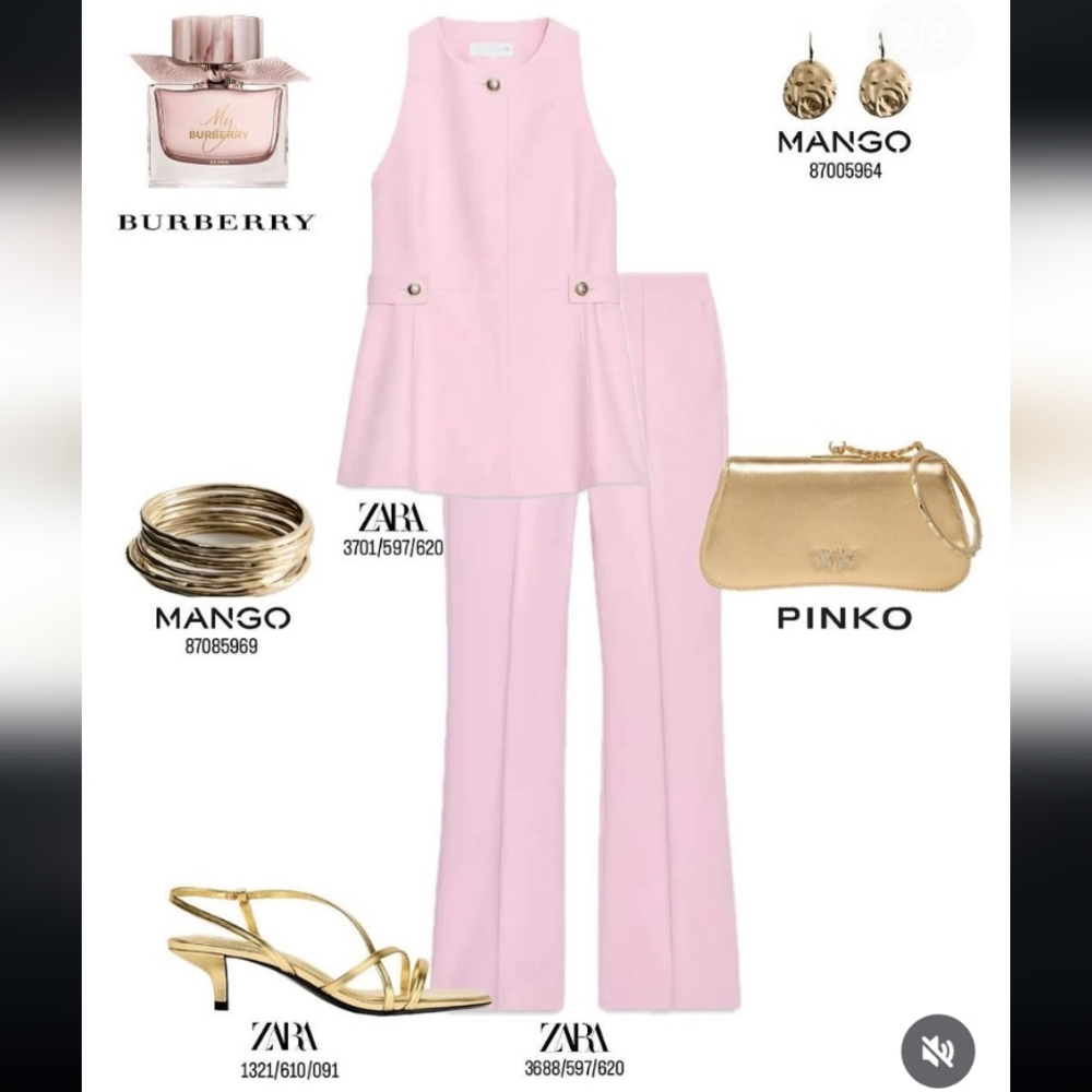 Zara 2pcs Peplum Vest + Flare Pants Co-ord Set - Picture 6 of 10